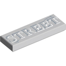 Part 63864pb299 - Tile 1 x 3 with Stone Cracks and White and Dark Bluish Gray 'STREET' Pattern
