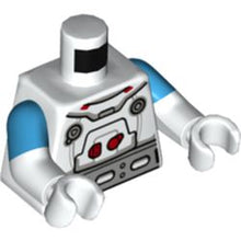 Part 973pb4626c01 - Torso Spacesuit, Red Trim, Wide Silver Belt Pattern / White Arms with Molded Dark Azure Short Sleeves Pattern / White Hands