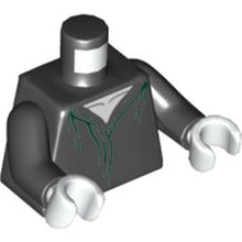 Part 973pb4885c01 - Torso Robe, White Neck, Green Hems and Gathers Pattern / Black Arms / White Hands