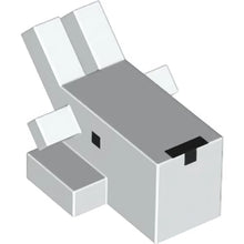 Part 1648pb01 - Creature Head Pixelated with Angled Horns and Ears and Black Nose and Eyes Pattern (Minecraft Goat)