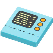 Part 3068pb2045 - Tile 2 x 2 with Control Panel with Black Display, Bright Light Yellow Text, 3 Orange Buttons, and Dotted Line Pattern