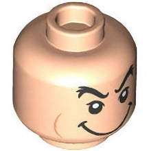 Part 3626cpb3296 - Minifigure, Head Dual Sided Black Bushy Eyebrows, Medium Nougat Cheek Lines, Large Smile / Angry with Open Mouth and Red Tongue Pattern - Hollow Stud