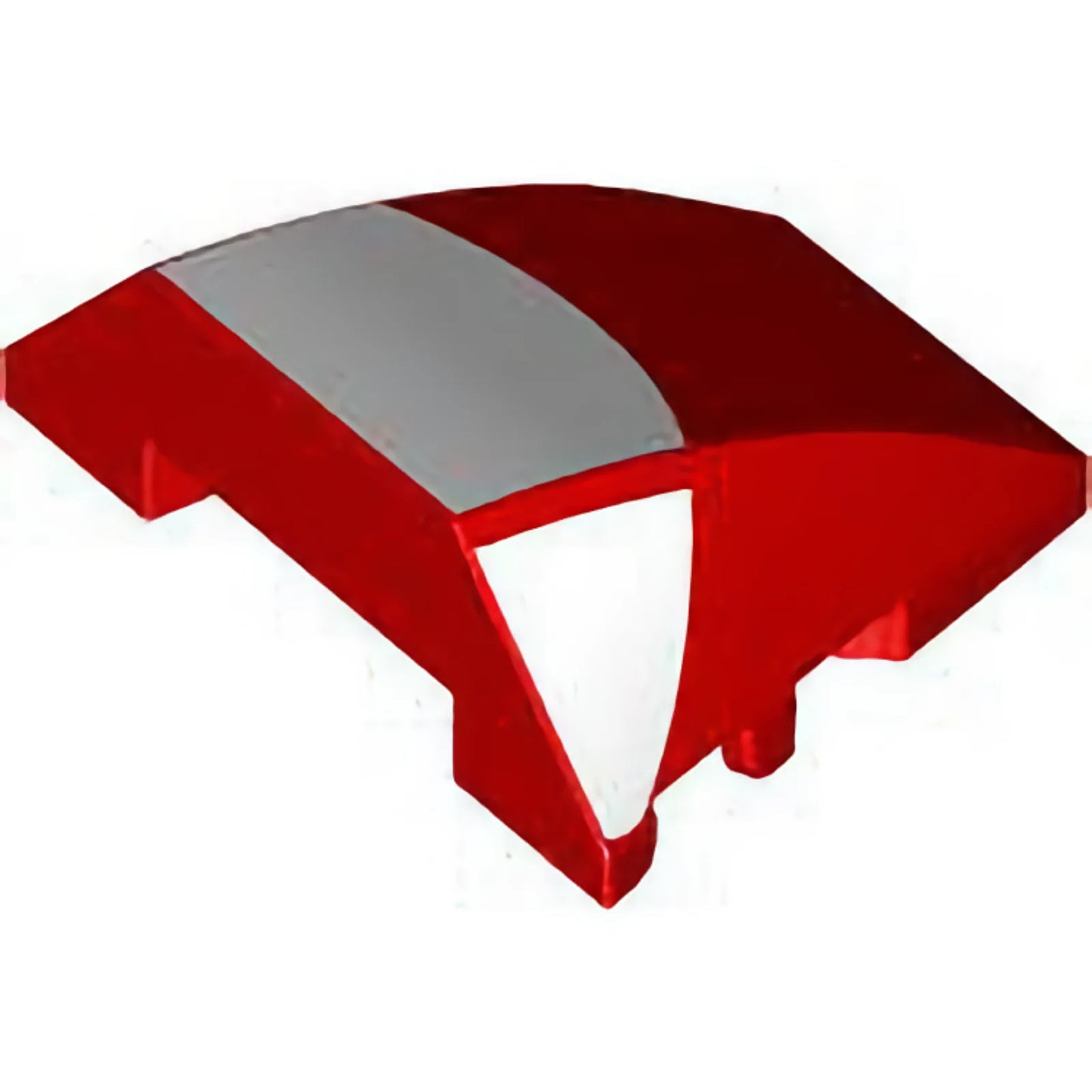 Part 64225pb073 - Wedge 4 x 3 Triple Curved No Studs with White Half Circle from Side to Side Pattern