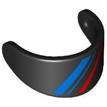 Part 2447pb08 - Minifigure, Visor Standard with Blue and Red Diagonal Stripes Pattern