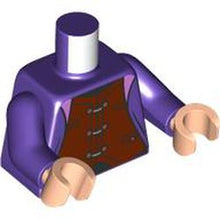 Part 973pb5407c01 - Torso Robe Open with Lavender Lining over Reddish Brown Vest with Pockets and Copper Buttons, Black Neck and Waist Pattern / Dark Purple Arms / Light Nougat Hands