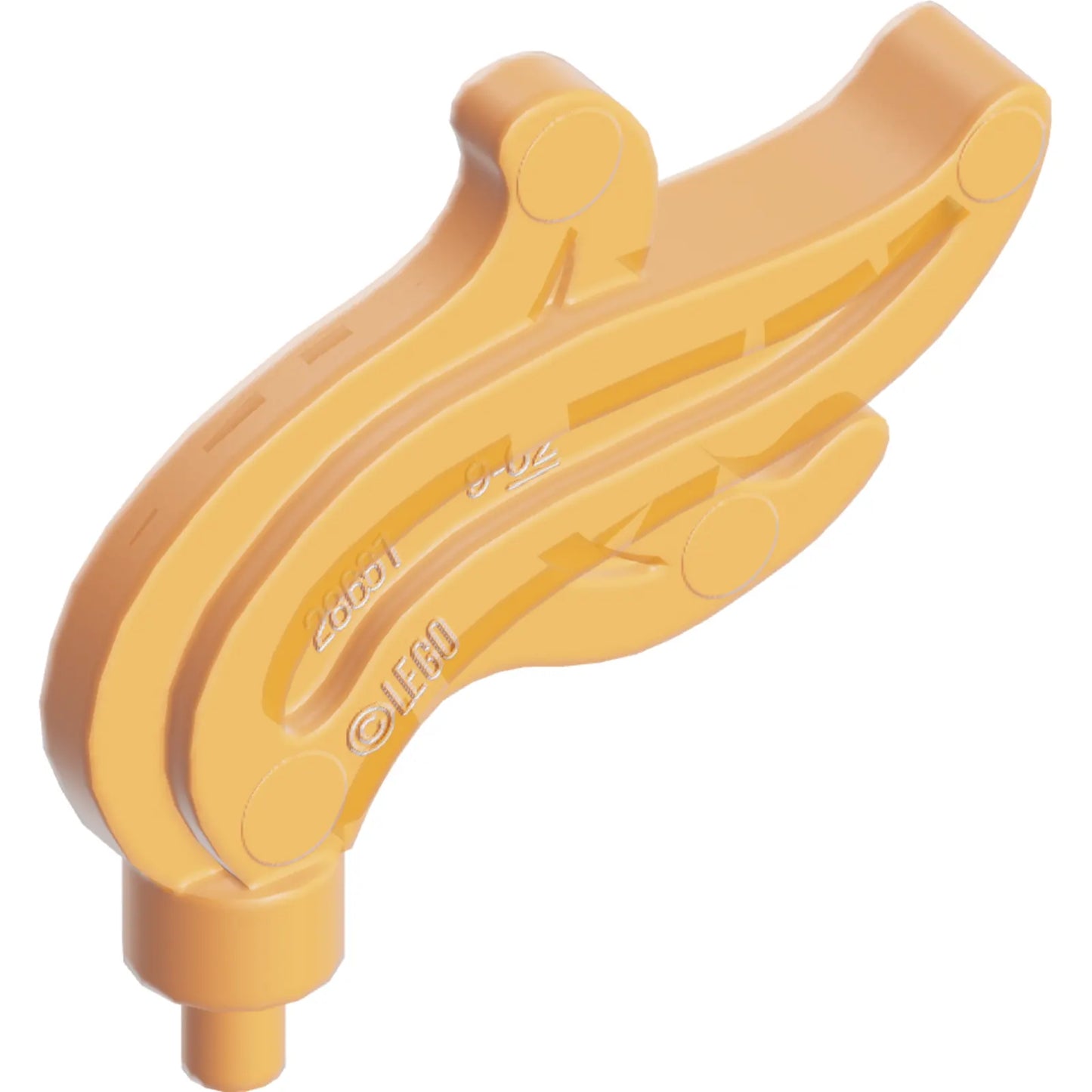 Part 64647 - Minifigure, Plume Feather Triple Compact / Flame / Water with Small Pin