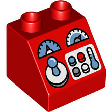 Part 6474pb36 - Duplo, Brick 2 x 2 x 1 1/2 Slope 45 with Joystick, Gauges, and Buttons Pattern