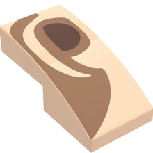 Part 11477pb200 - Slope, Curved 2 x 1 x 2/3 with Reddish Brown Right Eye with Medium Nougat Eyelid and Shadow Pattern (Mona Lisa)