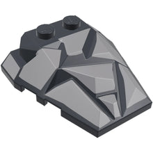 Teil 64867pb04 - Keil 4 x 4 gebrochenes Polygon oben mit hellblau-grauem Facettenmuster