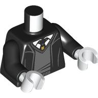 Part 973pb4420c04 - Torso Robe with Hood, Dark Bluish Gray Sweater, White Shirt and Hogwarts Crest Tie Pattern / Black Arms / White Hands
