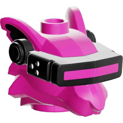 Part 65073pb01 - Minifigure, Head, Modified Alien Rat with Black VR Visor Pattern