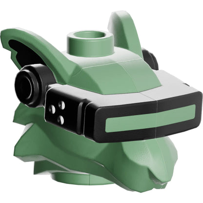 Part 65073pb01 - Minifigure, Head, Modified Alien Rat with Black VR Visor Pattern