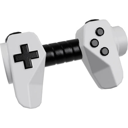 Part 65080pb02 - Minifigure, Utensil Game Controller, Holes on Sides for Bar with Black Buttons and Center Handle Pattern