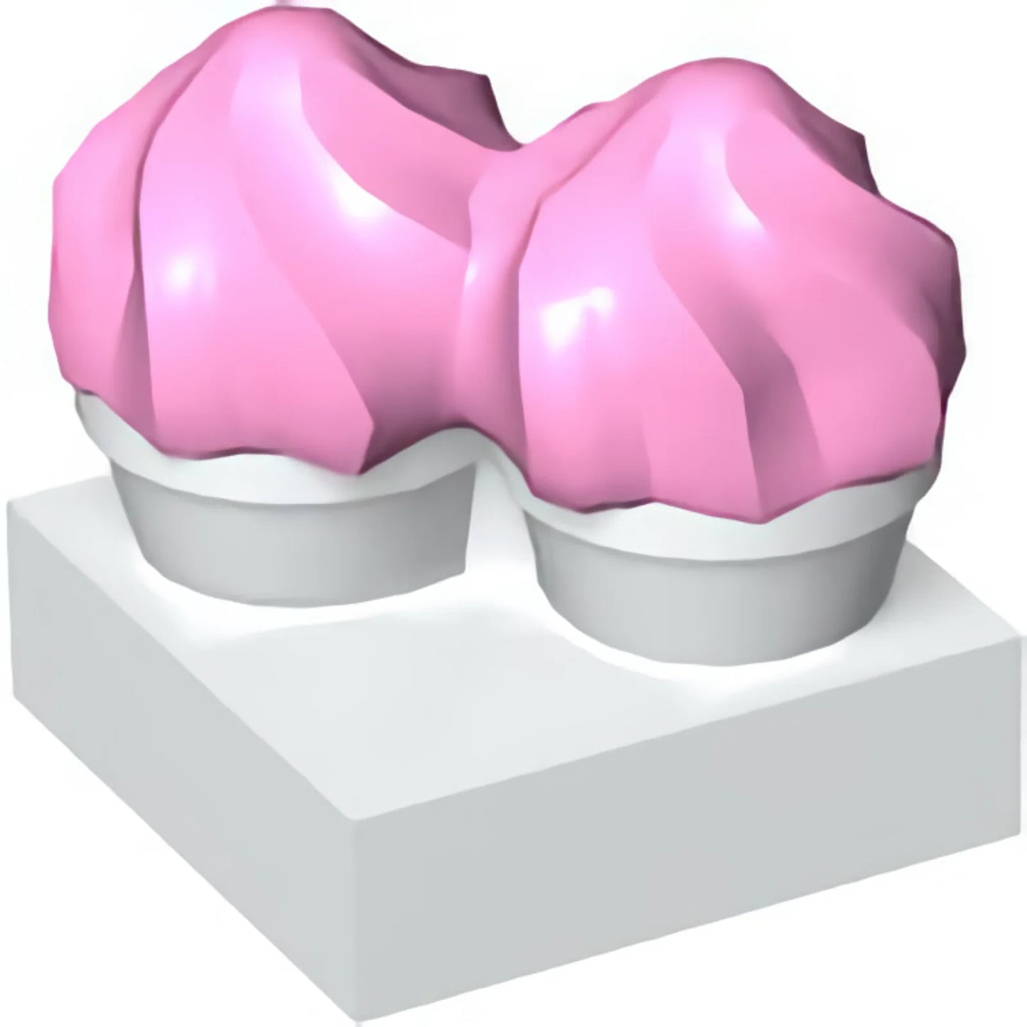 Part 65188pb02 - Duplo Cupcakes with Molded Bright Pink Swirl Icing Pattern