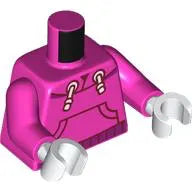Part 973pb5917c01 - Torso Hoodie with White Drawstrings, Dark Red Outline Kangaroo Pocket, Magenta Hem Pattern / Dark Pink Arms / White Hands
