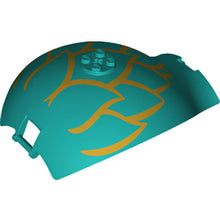 Part 65783pb01 - Panel 10 x 4 x 13 Curved Tapered with Bar Handle at Each End, 4 Studs On Side with Gold Leaves Outline Pattern