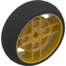 Part 65834pb02 - Wheel 43 x 14 Technic with Axle Hole and 4 Pin Holes with Molded Black Hard Rubber Tire Pattern