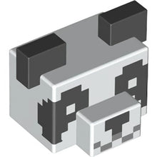 Part 66219pb01 - Creature Head Pixelated with Muzzle and Large Ears with Molded Black Ears, Eyes, and Nose and Printed Light Bluish Gray Mouth Pattern (Minecraft Panda)