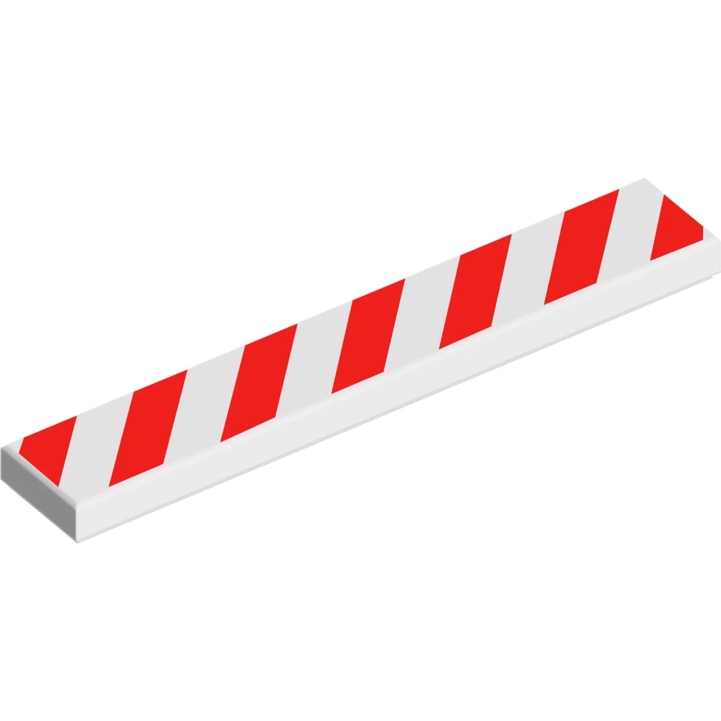 Part 6636pb352 - Tile 1 x 6 with Red Danger Stripes Pattern