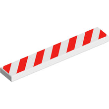 Part 6636pb352 - Tile 1 x 6 with Red Danger Stripes Pattern