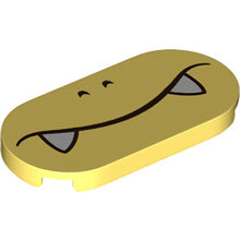 Part 66857pb008 - Tile, Round 2 x 4 Oval with Black Nostrils and Closed Mouth Frown with White Fangs Pattern (Super Mario Boom Boom Lower Face)
