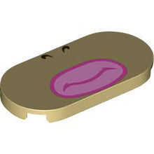 Part 66857pb040 - Tile, Round 2 x 4 Oval with Dark Brown Nostrils, Bright Pink Lips, and Dark Pink Closed Mouth Pattern (Super Mario Wendy Lower Face)