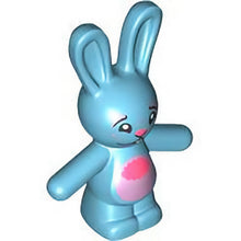 Part 66965pb02 - Bunny / Rabbit Standing with Coral and Metallic Pink Nose and Stomach, Dots and Stars on Face, White Teeth Pattern (Bunchu)