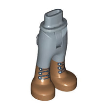 Teil 67072c00pb004 – Hüften und Hosen für Minipuppen mit Gesäßtaschen mit geformten Unterschenkeln/Stiefeln in mittlerem Nougat und aufgedrucktem Muster schwarzer Schnürsenkel – dünnes Scharnier
