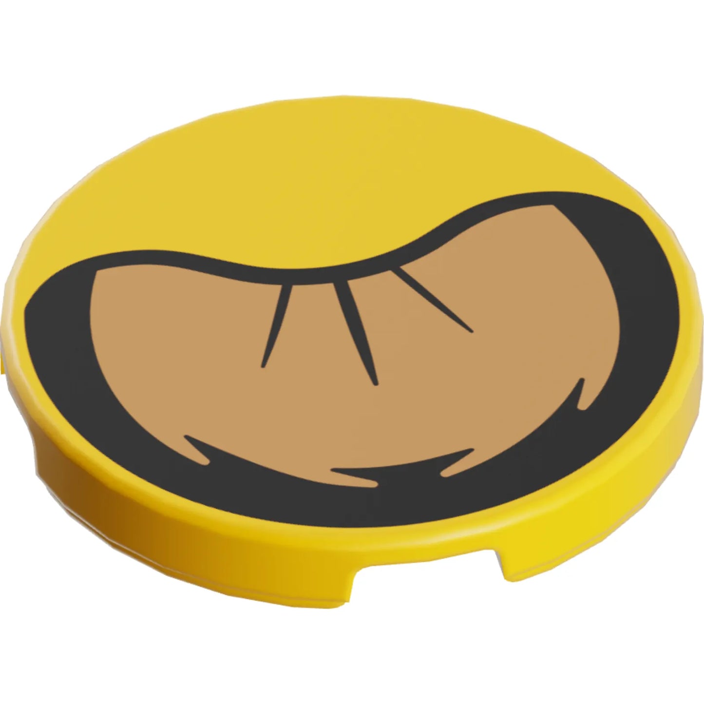 Part 67095pb073 - Tile, Round 3 x 3 with Black and Medium Nougat Inner Ear Pattern