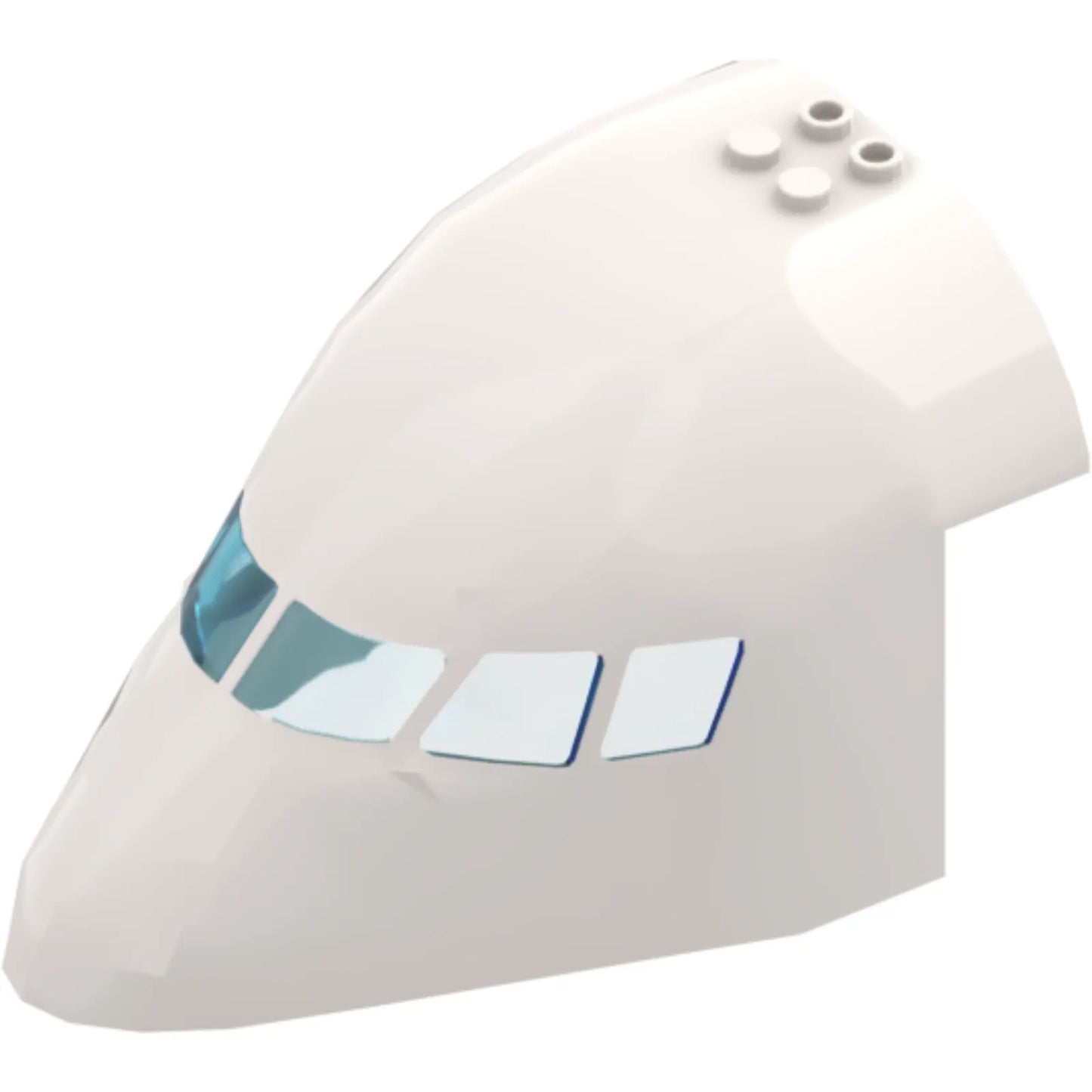 Part 67241pb01 - Aircraft Fuselage Forward Top Curved 8 x 12 x 6 with 6 Window Panes with Molded Trans-Light Blue Glass Pattern