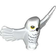 Part 67632pb01 - Owl, Spread Wings with Black Beak, Yellow Eyes, and Light Bluish Gray Rippled Chest Feathers Pattern (HP Hedwig)