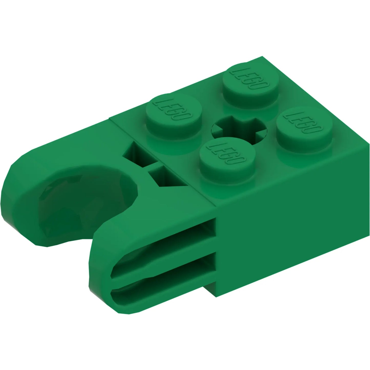 Part 67696 - Technic, Brick Modified 2 x 2 with Ball Socket and Axle Hole - Straight Forks with Round Ends and Closed Sides