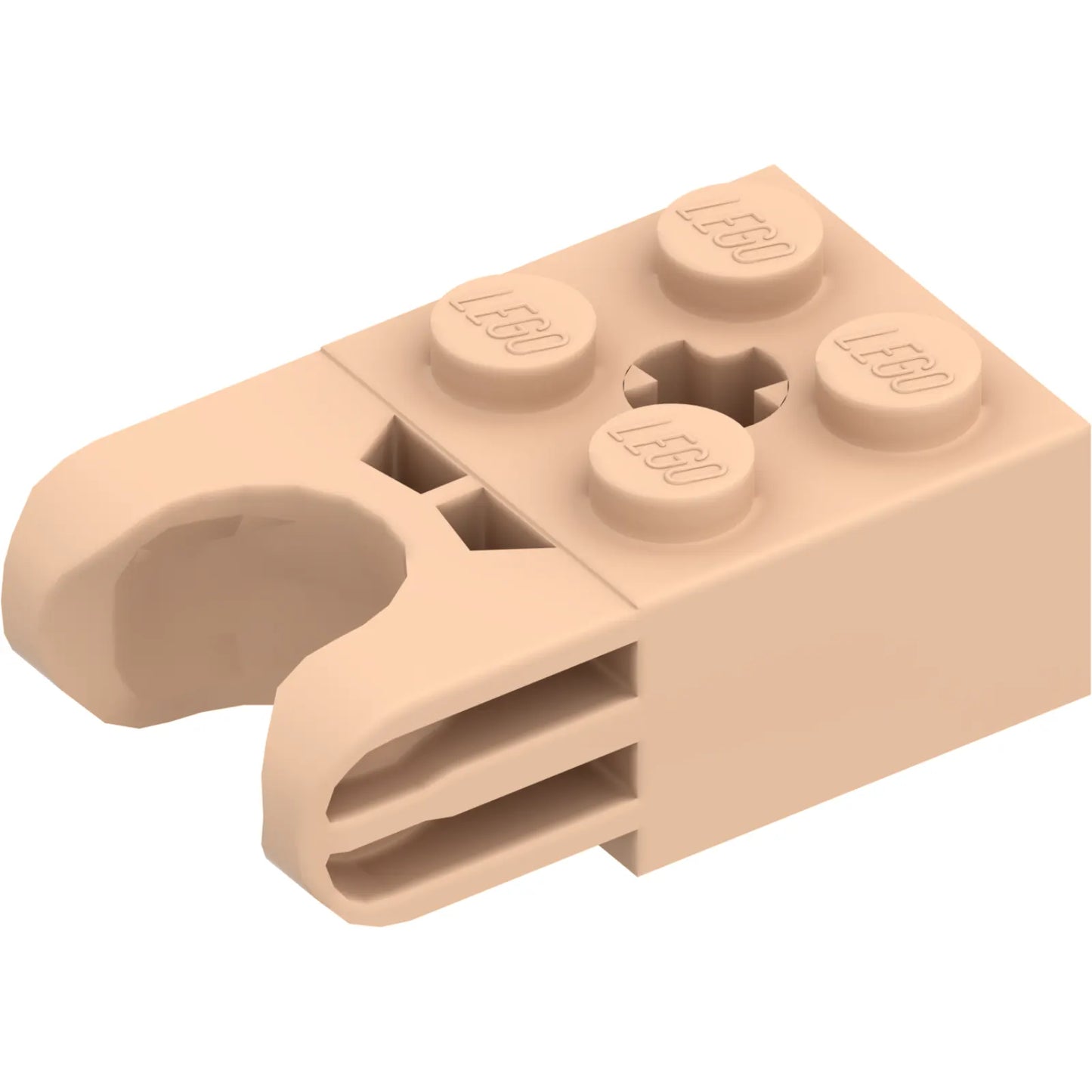 Part 67696 - Technic, Brick Modified 2 x 2 with Ball Socket and Axle Hole - Straight Forks with Round Ends and Closed Sides
