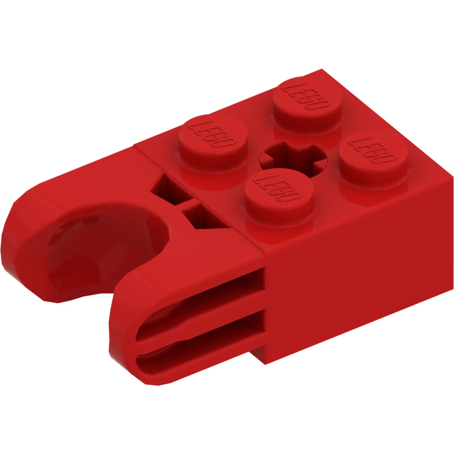 Part 67696 - Technic, Brick Modified 2 x 2 with Ball Socket and Axle Hole - Straight Forks with Round Ends and Closed Sides