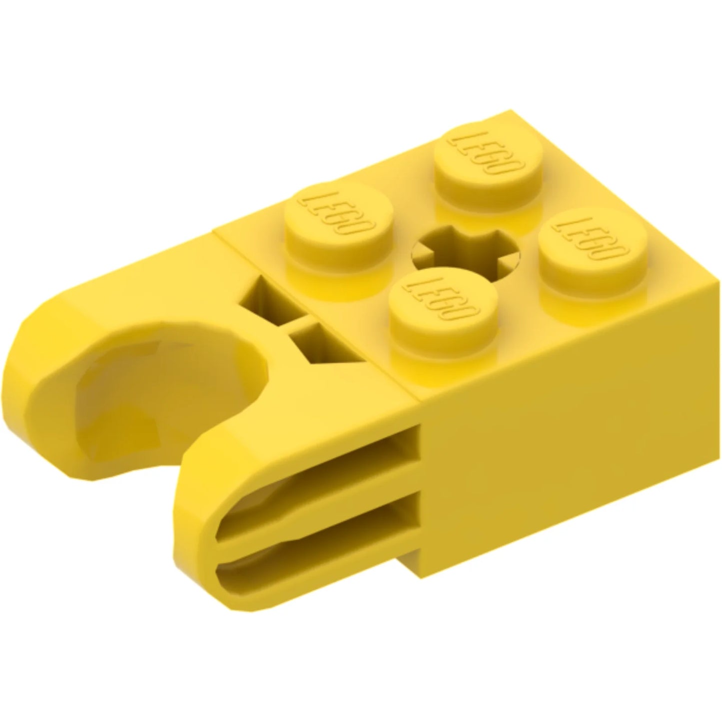 Teil 67696 - Technik, Brick Modified 2 x 2 mit Kugelgelenk und Achsloch - Gerade Gabeln mit runden Enden und geschlossenen Seiten