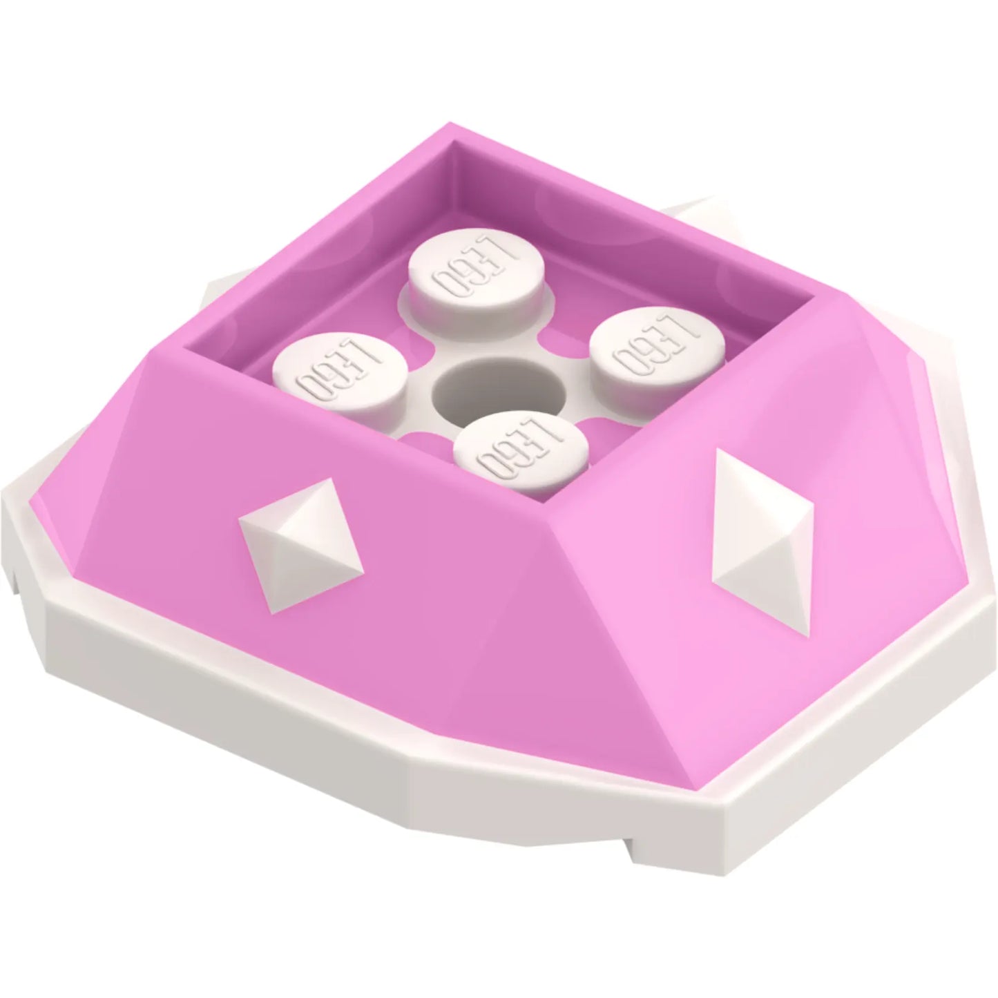 Part 67931pb01 - Shell with 4 Recessed Studs and Hole with Molded White Bottom and Spikes Pattern