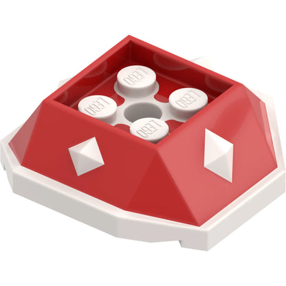 Part 67931pb01 - Shell with 4 Recessed Studs and Hole with Molded White Bottom and Spikes Pattern