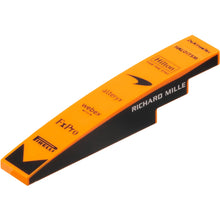 Part 6801pb09 - Slope, Curved 6 x 1 with 'Airwallex', 'HALOITSM', 'Hilton FOR THE STAY', McLaren, 'alteryx', 'webex by CISCO', 'FxPro' and 'PIRELLI' Logos, White 'RICHARD MILLE' on Black Background on Both Sides Pattern