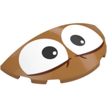 Part 6957pb07 - Brick, Round 3 x 6 x 1 Dome Half with Large White Eyes with Black Pupils and Reddish Brown Eyelids Pattern (Toy Story Slinky Dog)