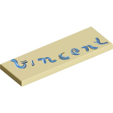 Part 69729pb156 - Tile 2 x 6 with Bright Light Blue, Dark Blue, Olive Green and White 'Vincent' Signature Pattern