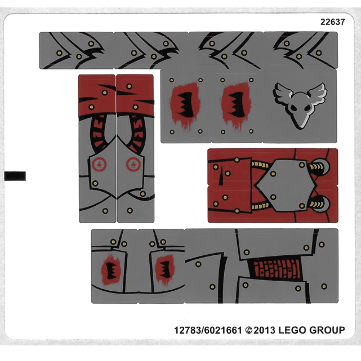 Part 70012stk01 - Sticker Sheet for Set 70012-2 - (12783/6021661)