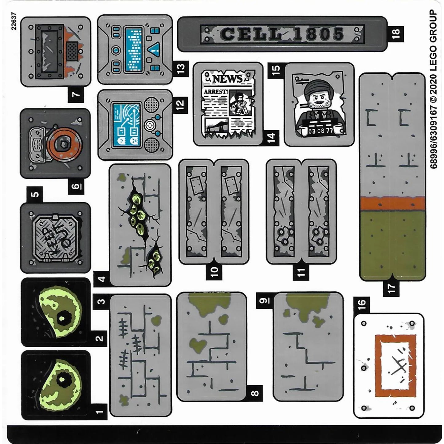 Part 70435stk01 - Sticker Sheet for Set 70435 - (68996/6309167)