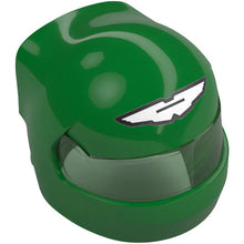 Part 7071pb05 - Minifigure, Headgear Helmet Formula One with Molded Trans-Green Visor and Printed Silver and White Aston Martin Logo Pattern