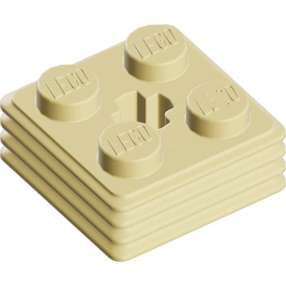 Part 71752 - Brick, Modified 2 x 2 x 2/3 Ribbed with Axle Hole