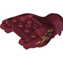 Part 72362pb07 - Dragon Head (Ninjago) Jaw with 2 Bar Handles on Back with Lavender Eyes and Nougat Scales Pattern