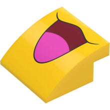 Part 7249pb001 - Slope, Curved 4 x 4 x 1 2/3 with Dark Red and Black Mouth Smile and Dark Pink Tongue Pattern (Pokémon Pikachu Mouth)
