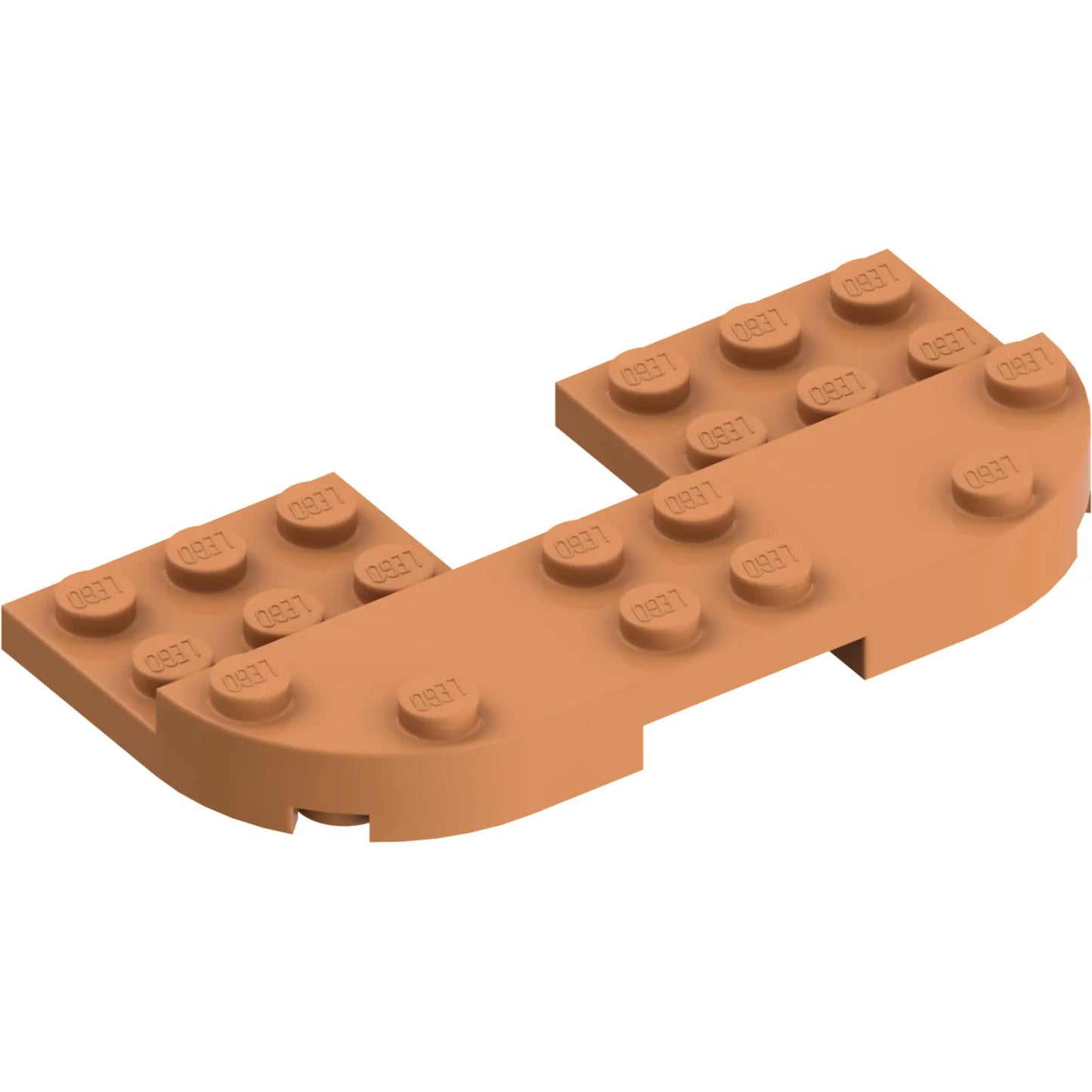 Part 73832 - Plate, Round 4 x 8 x 2/3, Raised 2 x 8 and 2 x 2 Cutout