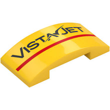 Part 7547pb04 - Slope, Curved 4 x 2 x 2/3 Double with Red Stripe and 'VISTAJET' Pattern