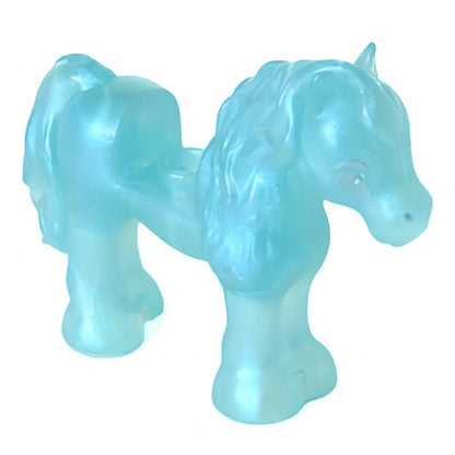 Part 75498pb01 - Horse / Pony, Friends with 1 x 1 Cutout with Metallic Light Blue Eyes and Eyebrows Pattern