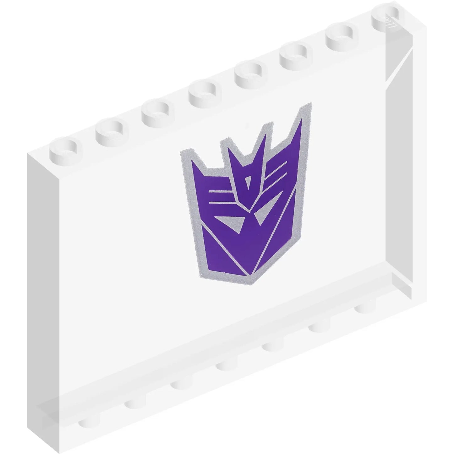 Part 7567pb01 - Panel 1 x 8 x 5 with Dark Purple and Silver Transformers Decepticon Logo Pattern